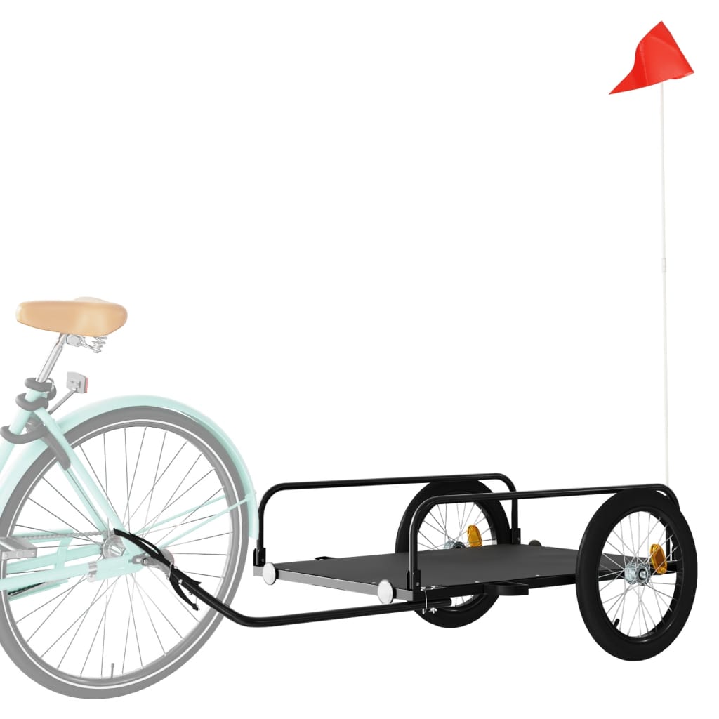 Vidaxl Bicycle Trailer 135x70x37 cm de fer noir
