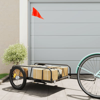 Vidaxl Bicycle Trailer 135x70x37 cm de fer noir
