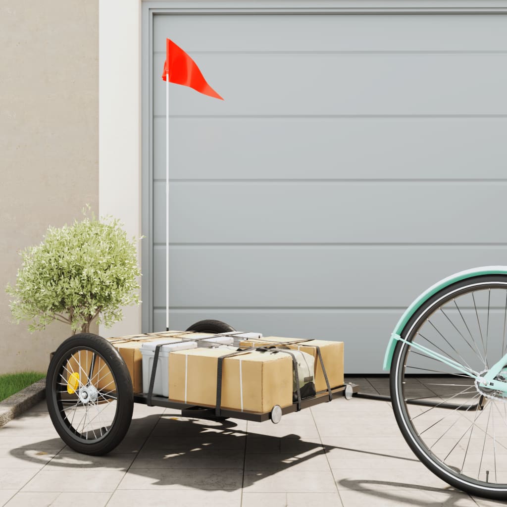 Vidaxl Bicycle Trailer 135x68x37 cm de fer noir