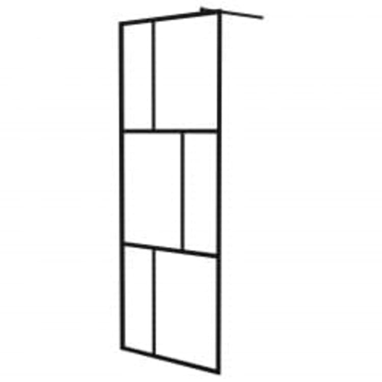 Vidaxl Walk-In Walk Walk With avec étagère 80x195 cm ESG-GLAS Aluminium noir
