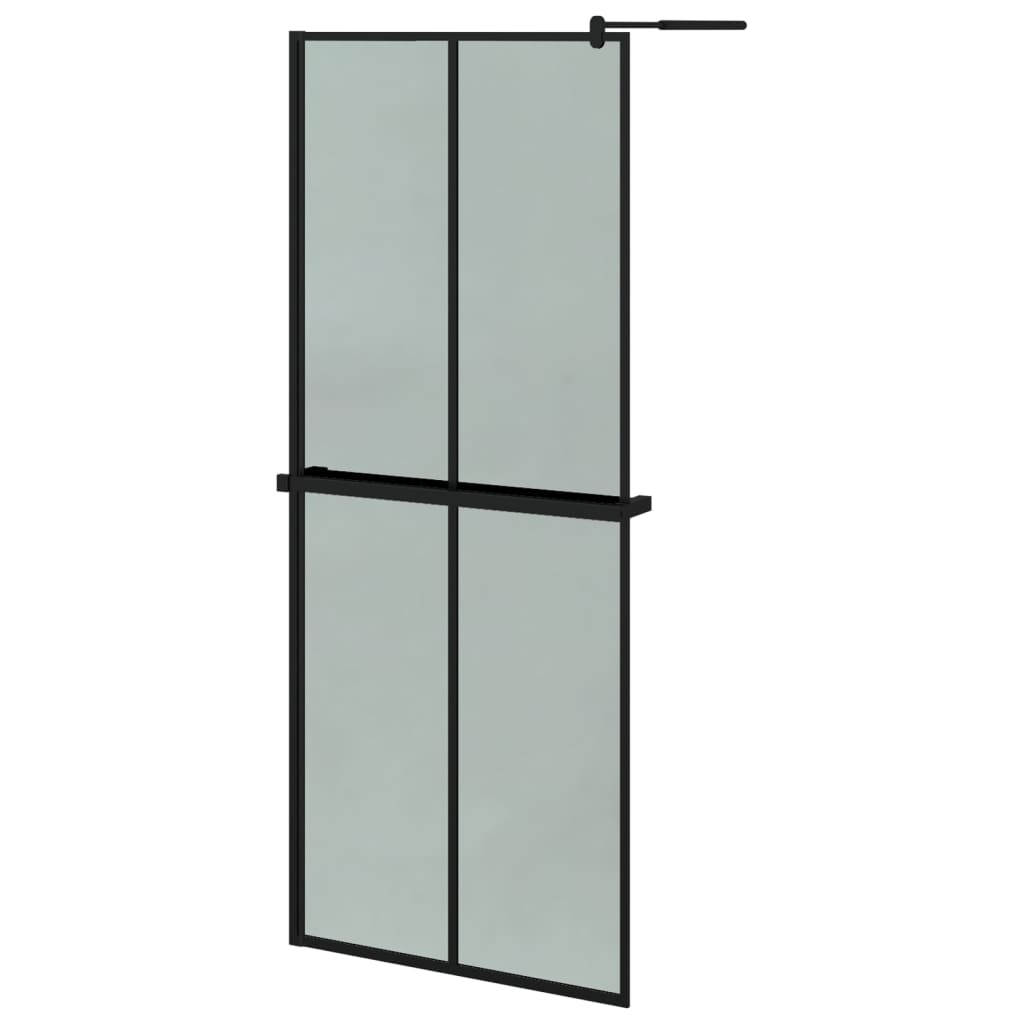 Vidaxl Walk-In Walk Walk With avec étagère 80x195 cm ESG-GLAS Aluminium noir
