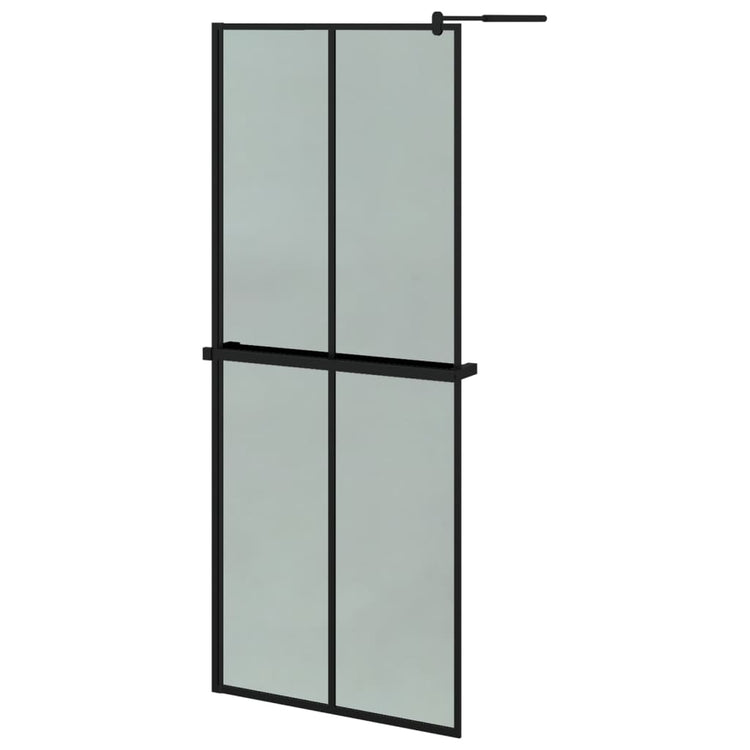 Vidaxl Walk-In Walk Walk With avec étagère 80x195 cm ESG-GLAS Aluminium noir
