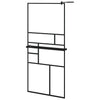 Vidaxl Walk-In Walk Walk With avec étagère 90x195 cm ESG-GLAS Aluminium noir