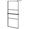 Vidaxl Walk-In Walk Walk With avec étagère 90x195 cm ESG-GLAS Aluminium noir
