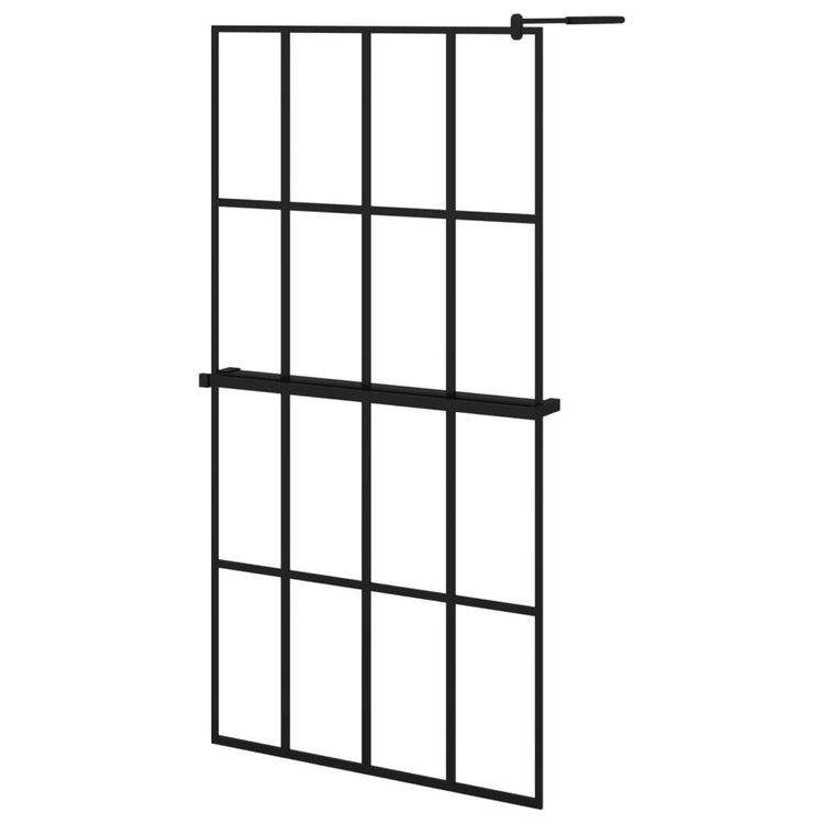 Vidaxl Walk-In Walking Walk avec étagère 100x195 cm ESG-glas aluminium noir