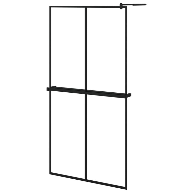 Vidaxl Walk-In Walking Walk avec étagère 100x195 cm ESG-glas aluminium noir