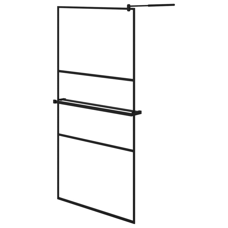 Vidaxl Walk-In Walking Walk avec étagère 100x195 cm ESG-glas aluminium noir