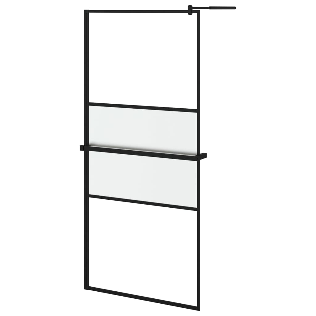 Vidaxl Walk-In Walking Walk avec étagère 100x195 cm ESG-glas aluminium noir