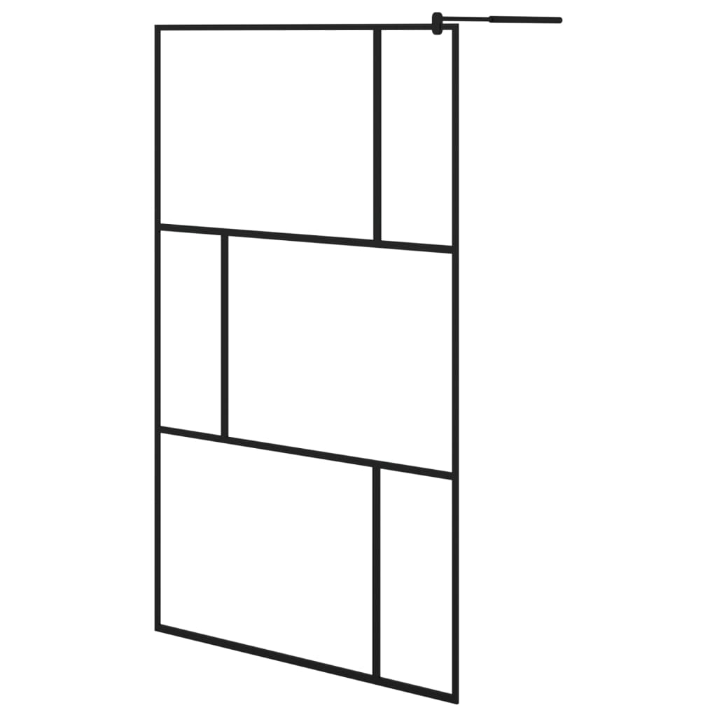 Vidaxl Walk-In Walk Walk With avec étagère 115x195 cm ESG-GLAS Aluminium noir