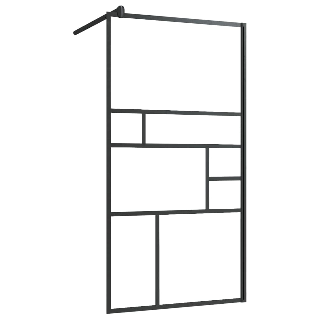 Vidaxl Walk-In Walk Walk With avec étagère 115x195 cm ESG-GLAS Aluminium noir