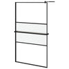 Vidaxl Walk-In Walk Walk With avec étagère 115x195 cm ESG-GLAS Aluminium noir