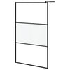 Vidaxl Walk-In Walk Walk With avec étagère 115x195 cm ESG-GLAS Aluminium noir