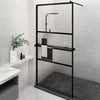 Vidaxl Walk-In Walk Walk With avec étagère 115x195 cm ESG-GLAS Aluminium noir