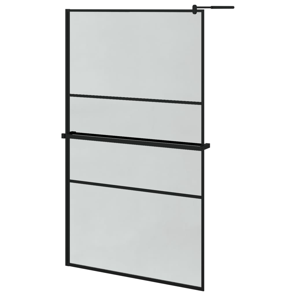 Vidaxl Walk-In Walk Walk With avec étagère 115x195 cm ESG-GLAS Aluminium noir