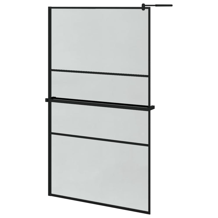 Vidaxl Walk-In Walk Walk With avec étagère 115x195 cm ESG-GLAS Aluminium noir