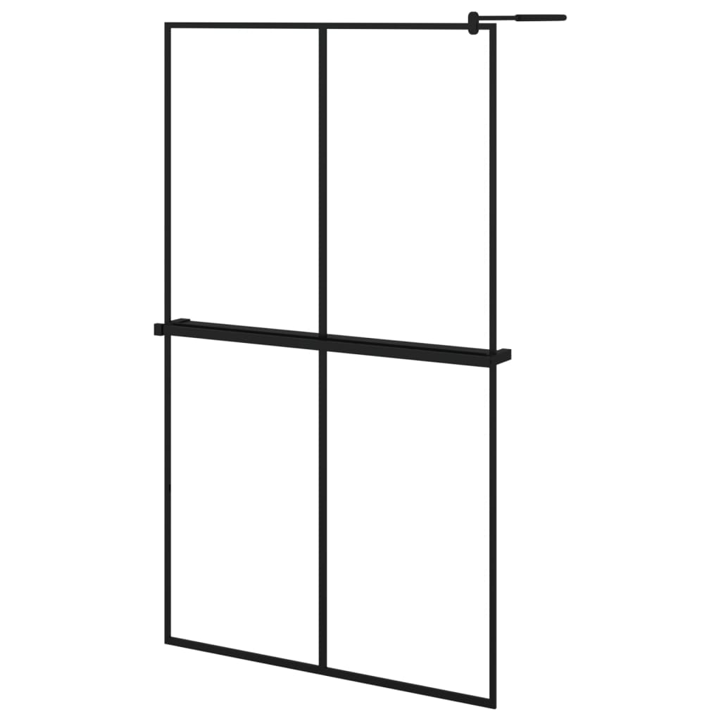 Vidaxl Walk-In Walk Walk With avec étagère 118x190 cm ESG-GLAS Aluminium noir