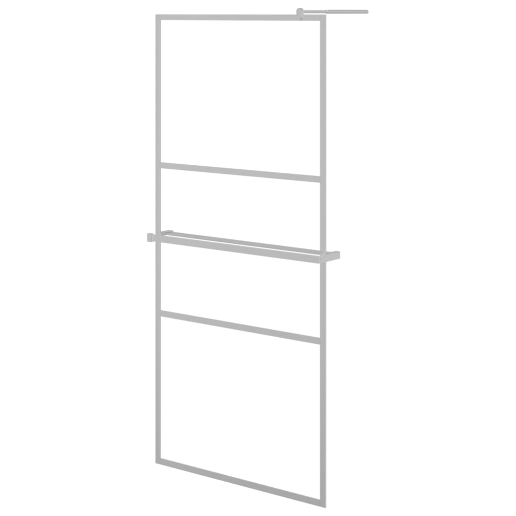 Vidaxl Walk-In Walk Walk With avec étagère 80x195 cm ESG-GLAS aluminium chrome