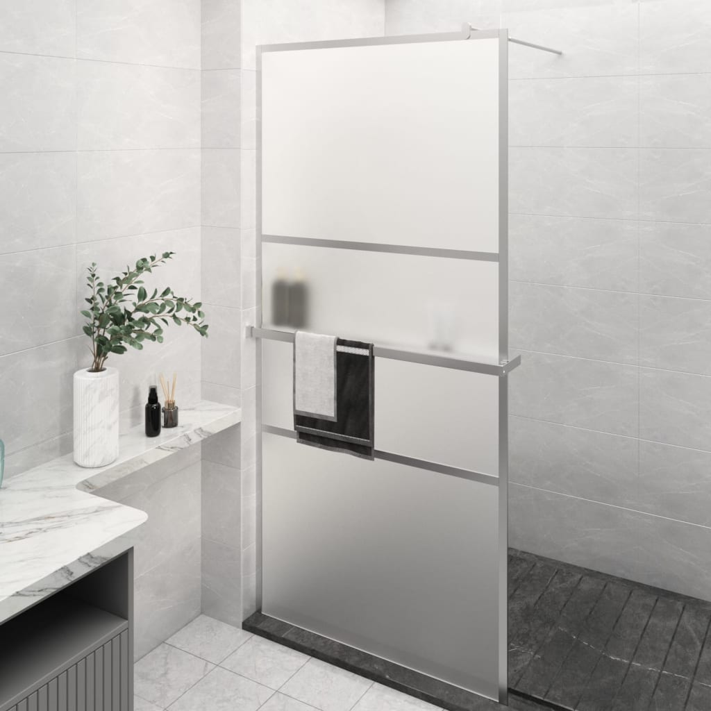 Vidaxl Walk-In Walk Walk With avec étagère 80x195 cm ESG-GLAS aluminium chrome
