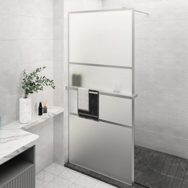 Vidaxl Walk-In Walk Walk With avec étagère 80x195 cm ESG-GLAS aluminium chrome