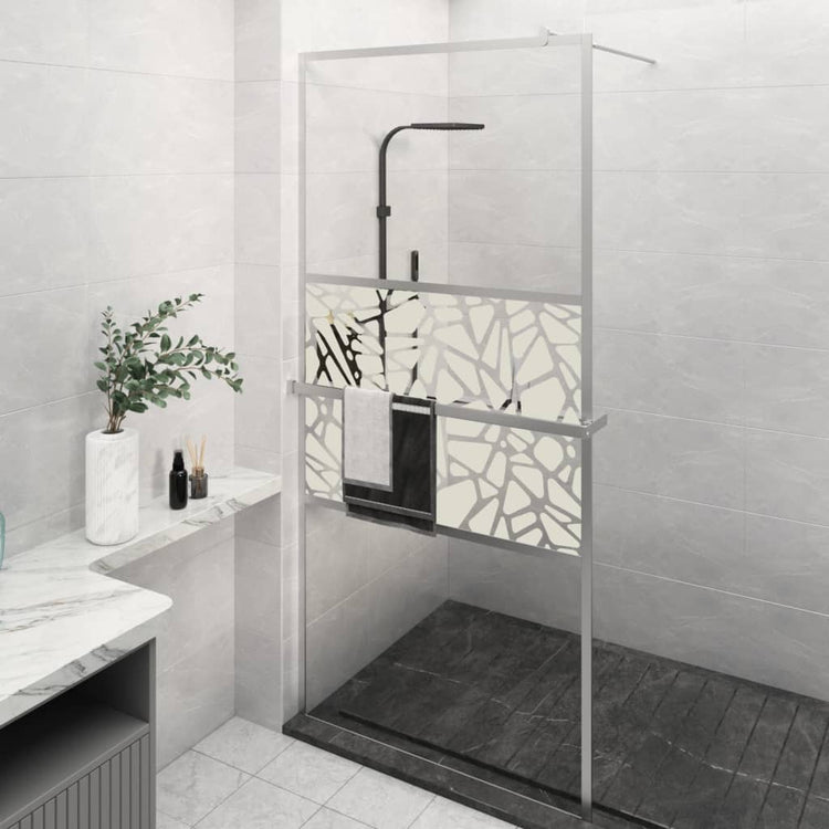 Vidaxl Walk-In Walk Walk With avec étagère 80x195 cm ESG-GLAS aluminium chrome