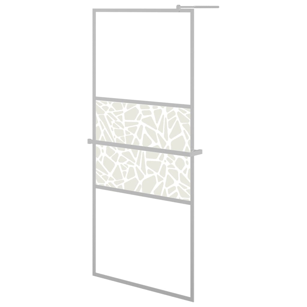 Vidaxl Walk-In Walk Walk With avec étagère 100x195 cm chrome en aluminium ESG-GLAS ESG-GLAS