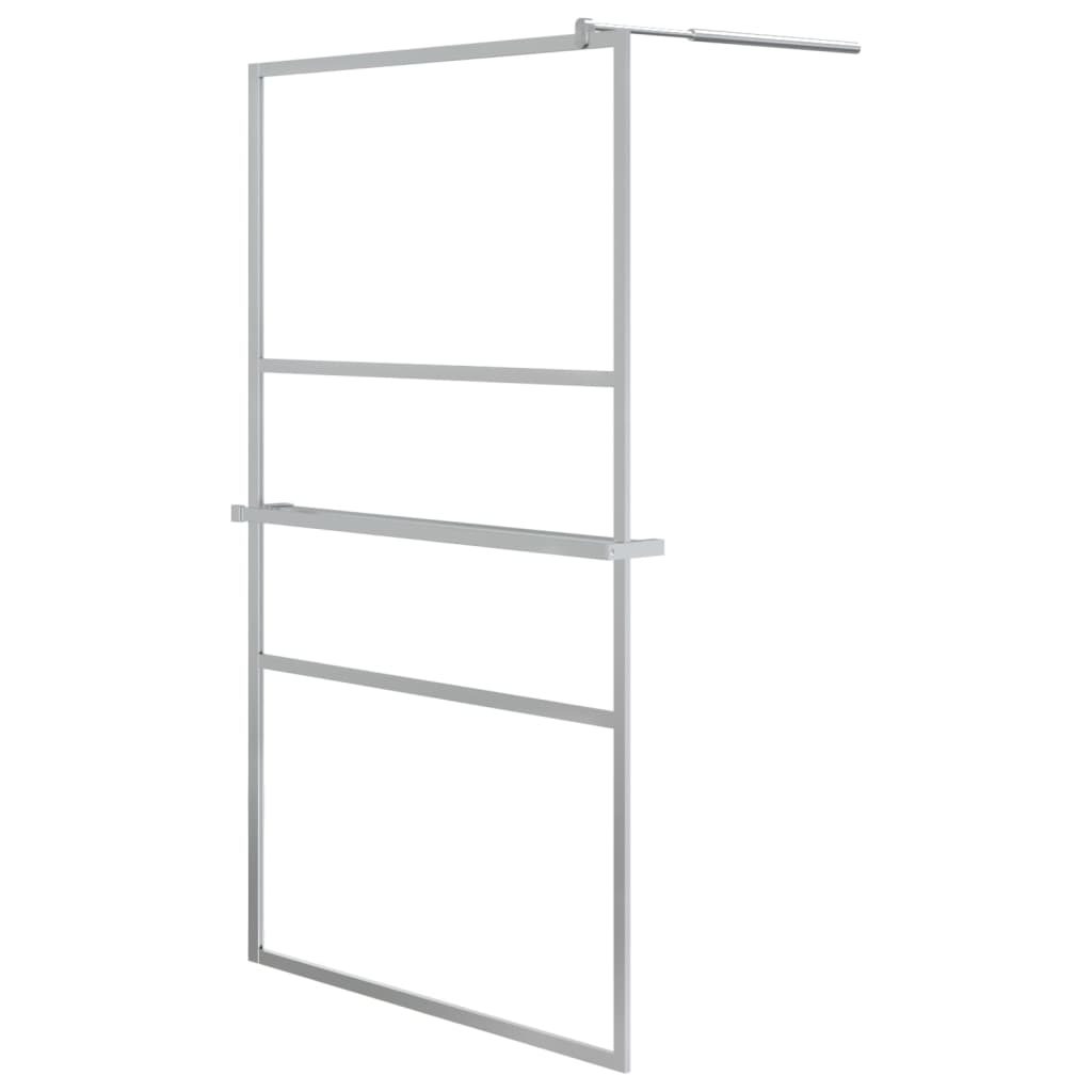 Vidaxl Walk-In Walk Walk avec étagère 115x195 cm ESG-GLAS Chrome en aluminium