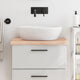 Vidaxl Washingin Feille 60x60x (2-4) cm Bois massif non traité