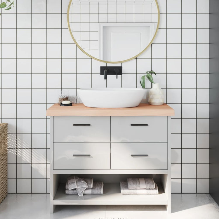 Tableau de lavabo VIDAXL 100x40x (2-6) cm Bois massif non traité