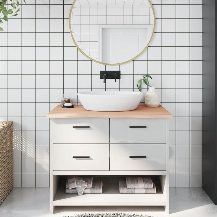 Tableau de lavabo VIDAXL 100x60x2 cm Bois massif non traité