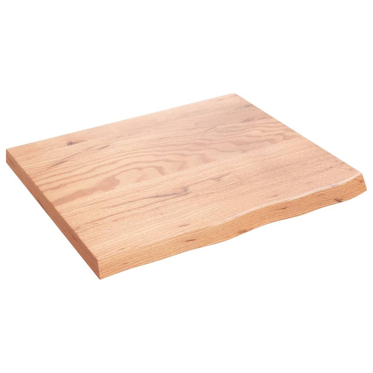 Plan vasque Vidaxx 60x50x2 bois massif traité marron clair