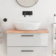 Tableau de lavabo VIDAXL 80x50x (2-4) CM Brown clair en bois massif traité