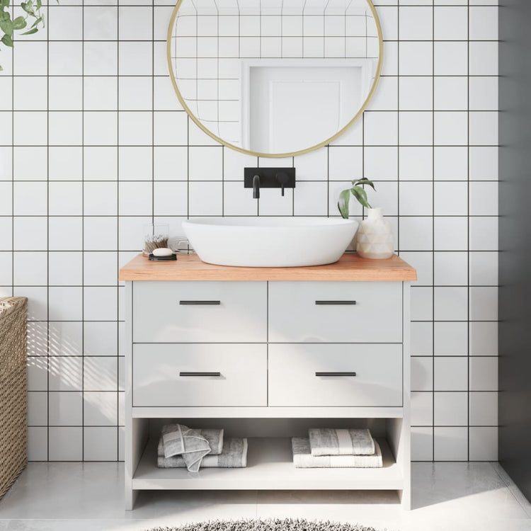 Tableau de lavabo VIDAXL 100x30X (2-4) CM Brown clair en bois massif traité