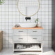 Tableau de lavabo VIDAXL 100x30X (2-4) CM Brown clair en bois massif traité