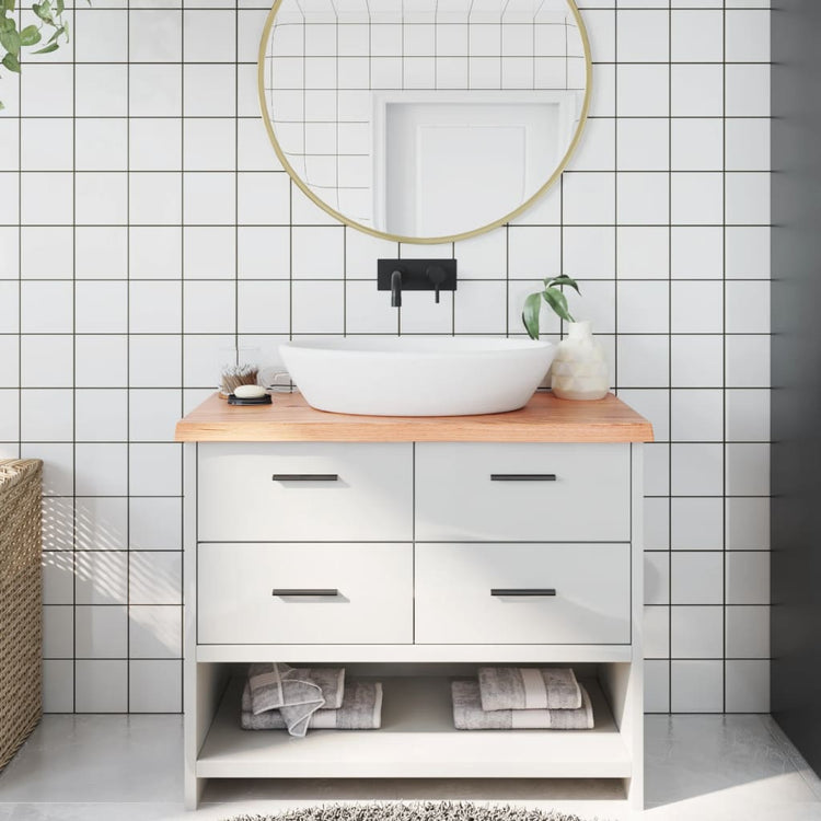Tableau de lavabo VIDAXL 100x60x (2-4) CM Brown clair en bois massif traité