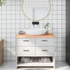 Tableau de lavabo VIDAXL 100x60x (2-6) cm Brown clair en bois massif traité