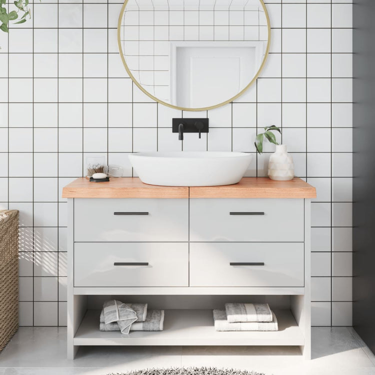 Vidaxl Washingin Feille 120x30x (2-6) cm Brown clair en bois massif traité