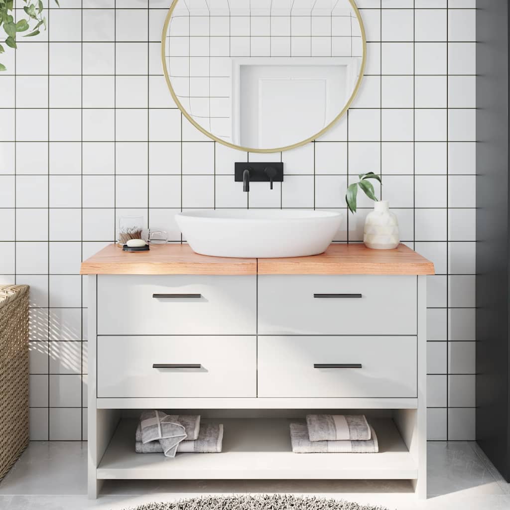 Vidaxl Washingin Feille 120x40x (2-4) cm Brown clair en bois massif traité
