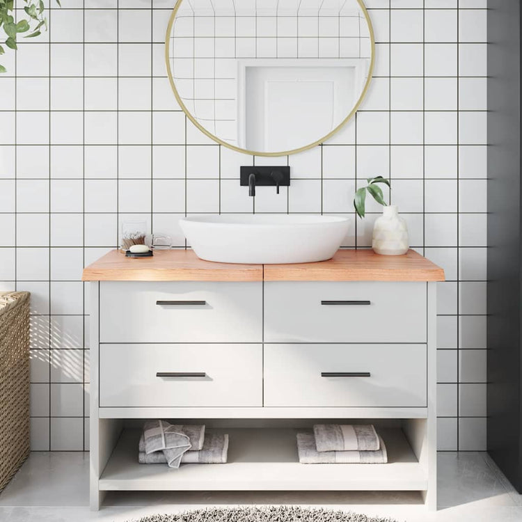 Vidaxl Washingin Feille 120x40x (2-4) cm Brown clair en bois massif traité