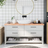 Vidaxl Washingin Feille 160x30x (2-6) cm Brown clair en bois massif traité