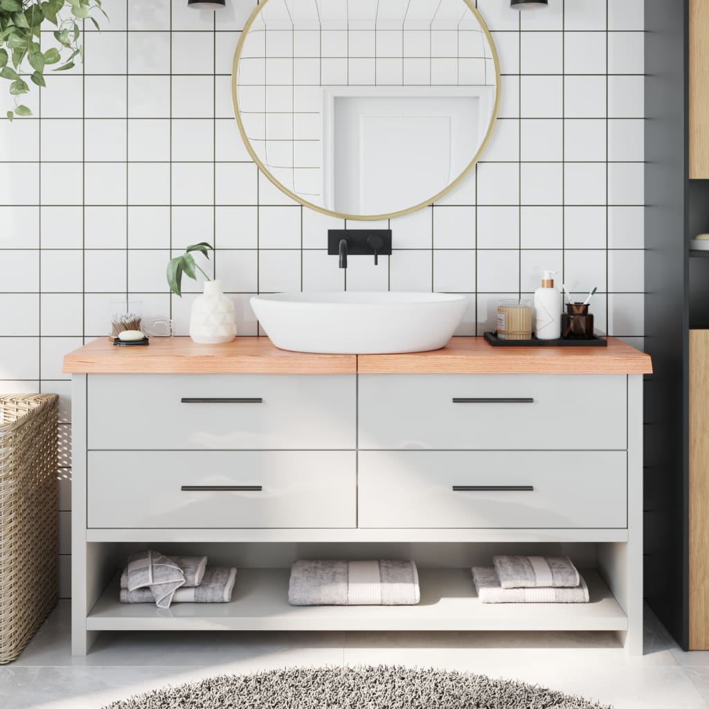 Vidaxl Washingin Feille 160x30x (2-6) cm Brown clair en bois massif traité