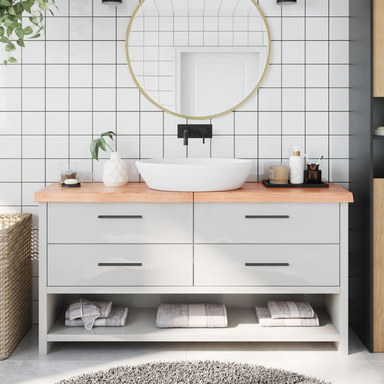 Vidaxl Washingin Feille 160x30x (2-6) cm Brown clair en bois massif traité