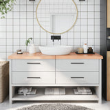 Vidaxl Washingin Feille 160x50x (2-6) CM Brown clair en bois massif traité - afbeelding 1