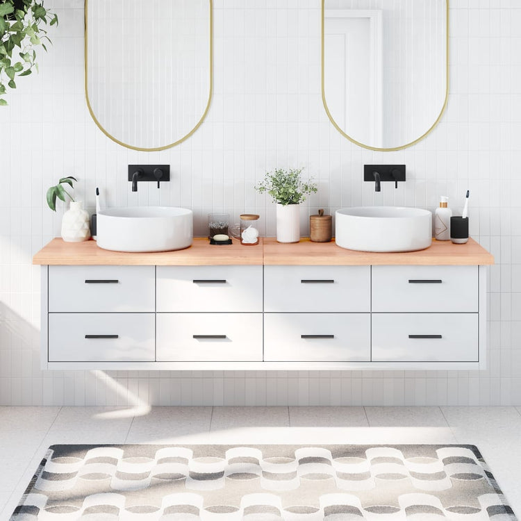 Vidaxl Washingin Feille 200x60x (2-4) cm Brun clair en bois massif traité