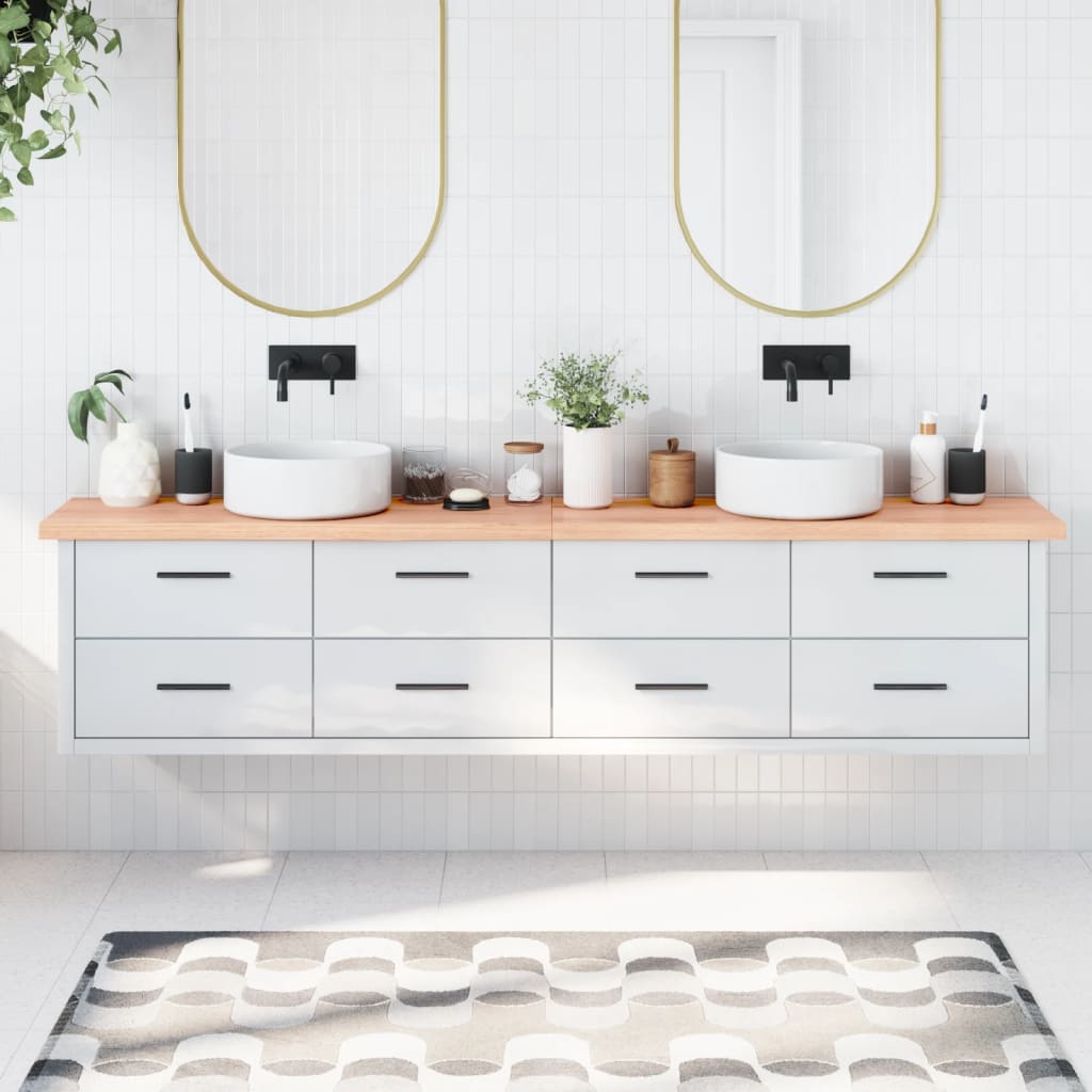 Vidaxl Washingin Sheet 220x30x (2-4) cm Brun clair en bois massif traité