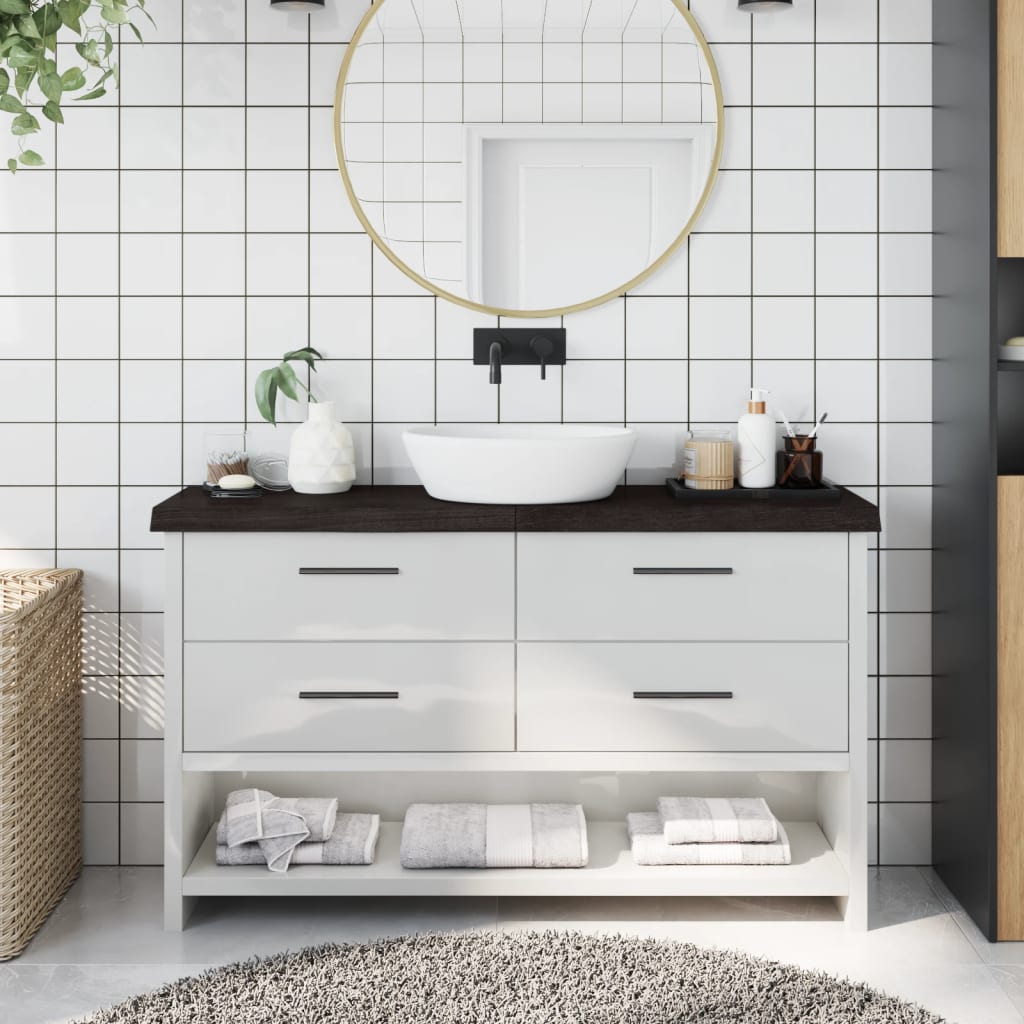 Vidaxl Washingin Feille 120x30x (2-6) CM Bround foncé en bois massif traité