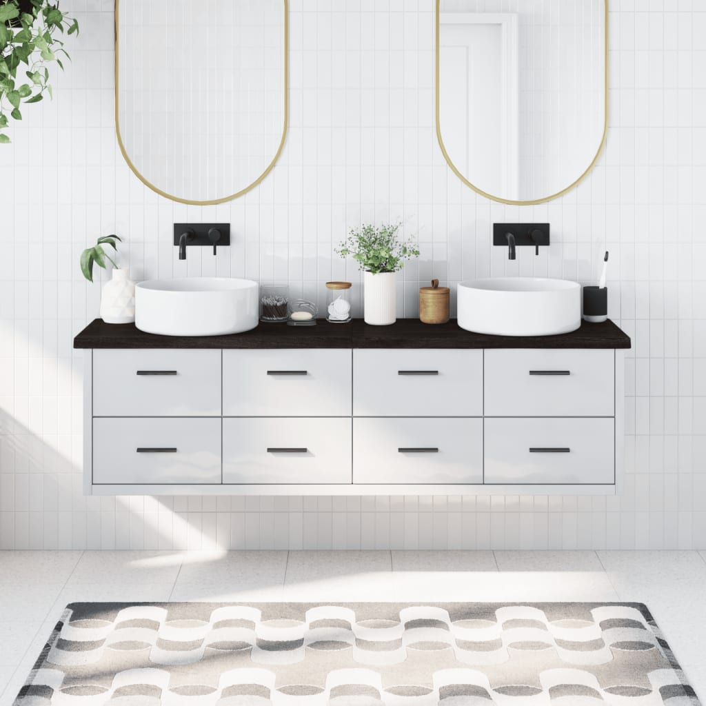 Vidaxl Washingin Sheet 180x40x (2-4) cm Bround foncé en bois massif traité