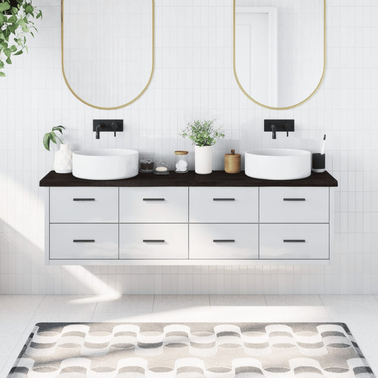 Vidaxl Washingin Sheet 180x40x (2-4) cm Bround foncé en bois massif traité