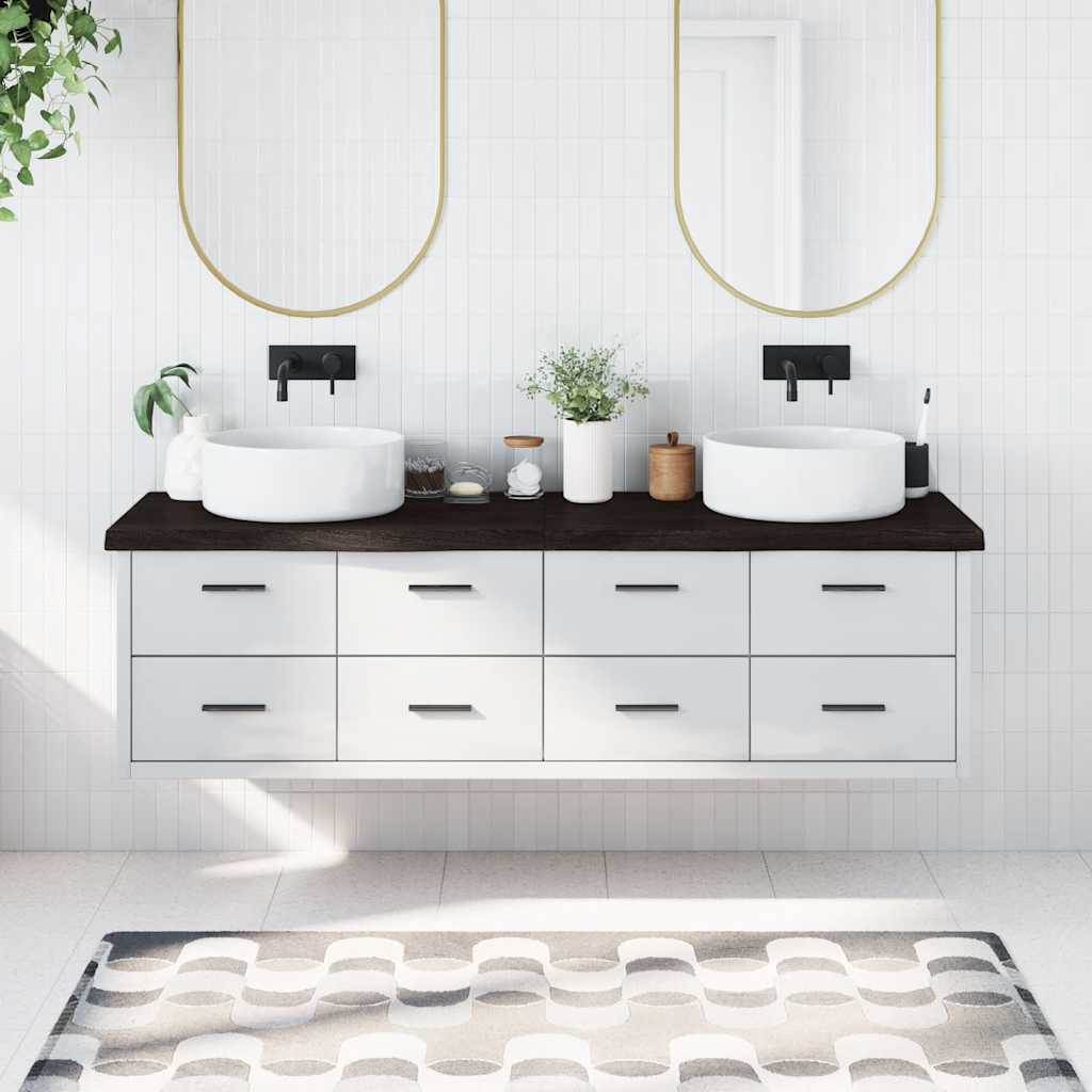 Vidaxl Washingin Feille 180x50x (2-6) cm Bround foncé en bois massif traité