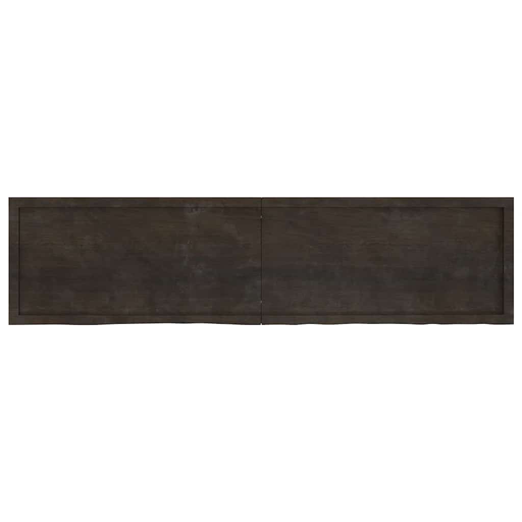 Vidaxl Washbasin Feille 200x50x (2-4) cm Bround foncé en bois massif traité