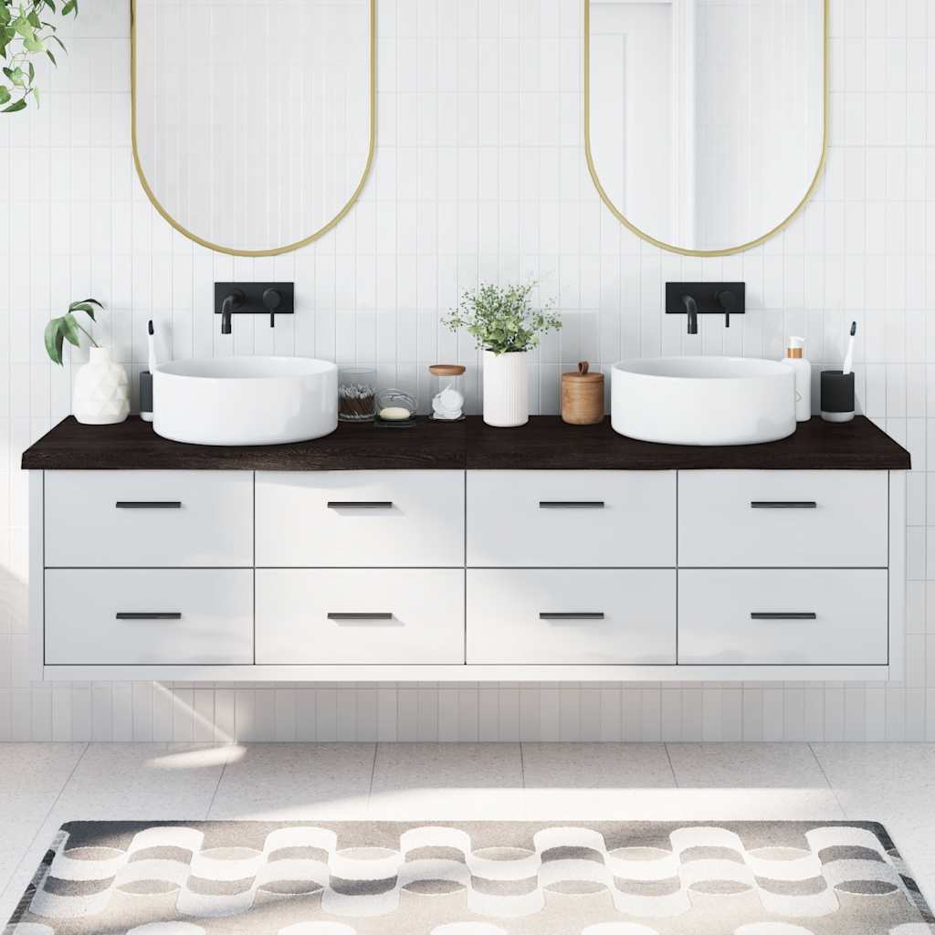 Vidaxl Washingin Feille 200x60x (2-4) cm Bround foncé en bois massif traité